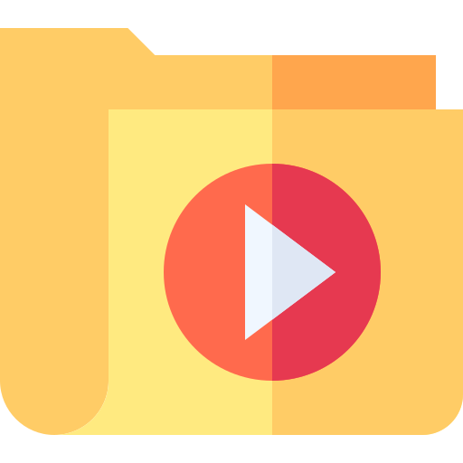 carpeta de video Basic Straight Flat icono