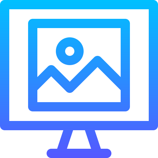 Monitor Basic Gradient Lineal color icon