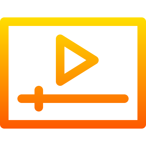Video player Basic Gradient Lineal color icon