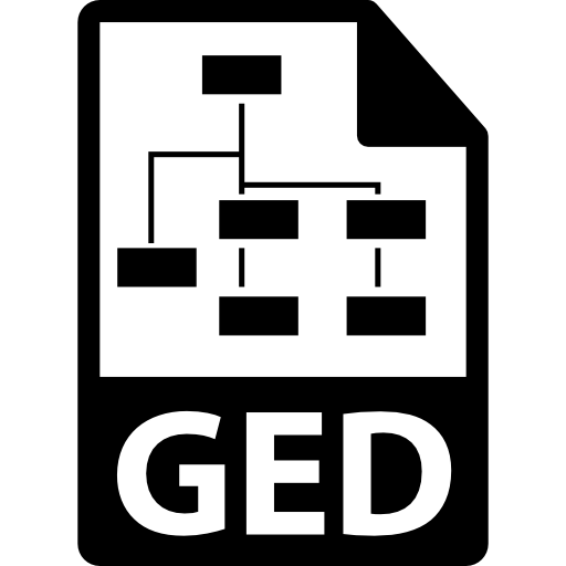 Ged file format symbol  icon