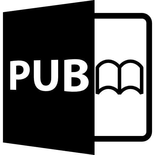 símbolo de formato de archivo pub  icono