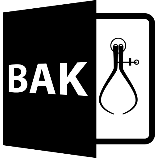 símbolo de formato de archivo bak  icono