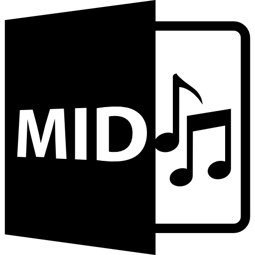 Mid file format symbol  icon