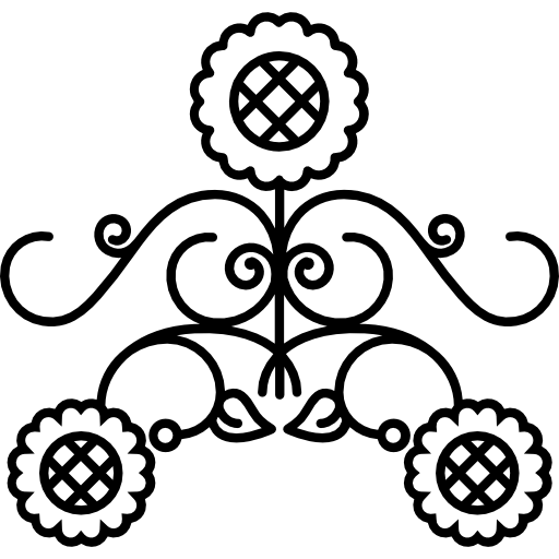 design floral de estilo retro  Ícone