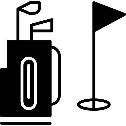 caddie e bandeira de golfe  Ícone