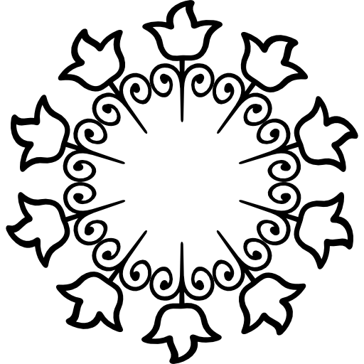 diseño circular floral  icono