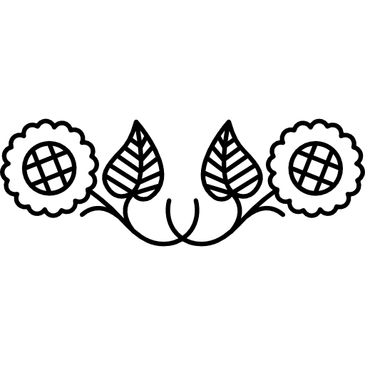 bloemen koppelen symmetrisch bloemdessin  icoon
