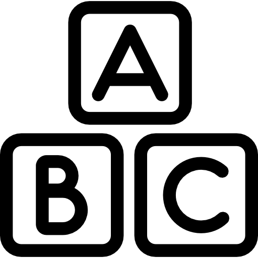 cuadrados abc  icono