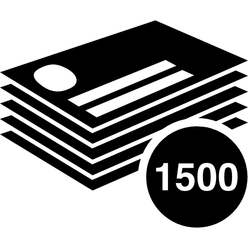 visitenkarten-briefpapierstapel mit 1500 gedruckten exemplaren  icon
