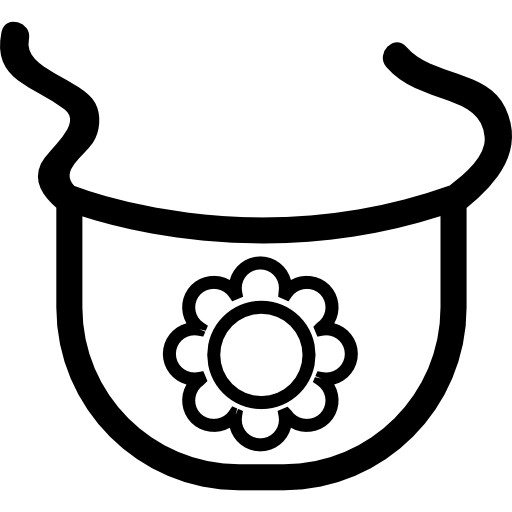 Baby bib outline with a flower  icon