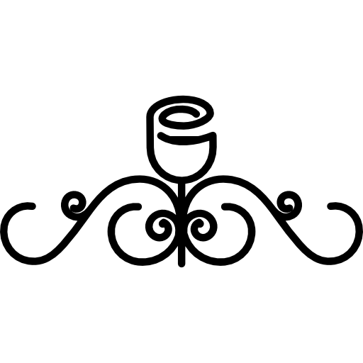대칭 곡선의 장미 꽃 봉오리의 꽃 디자인  icon