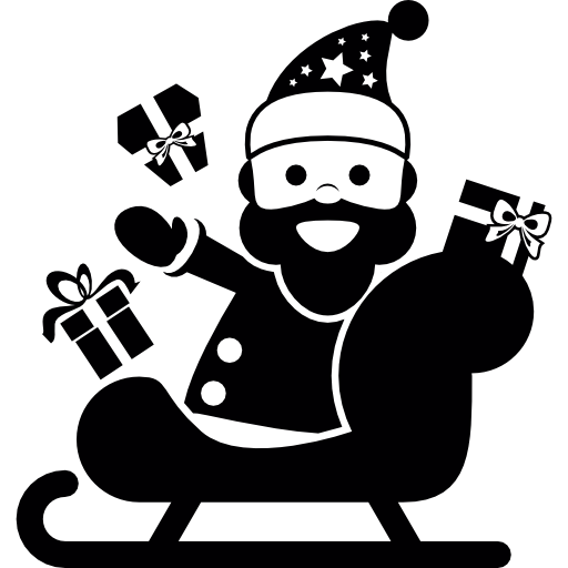 Santa Claus on his sled  icon