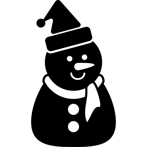 Christmas black snowman with bonnet and scarf  icon
