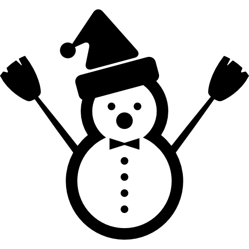 boneco de neve de natal com chapéu de papai noel  Ícone