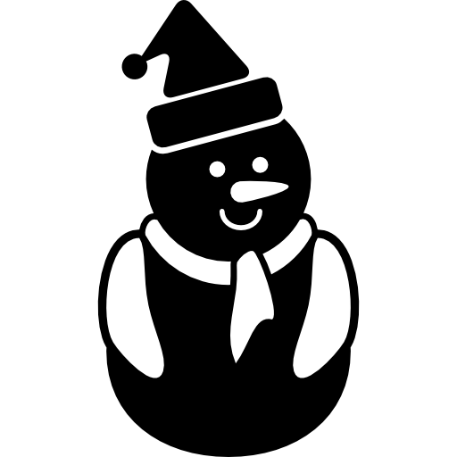 kerstsneeuwman zwarte variant  icoon