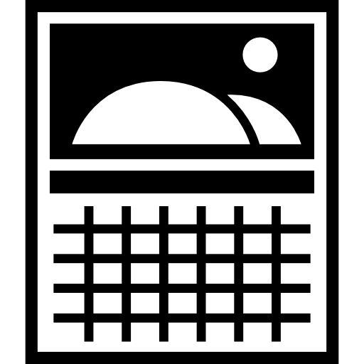 wandkalender met afbeelding van heuvels  icoon