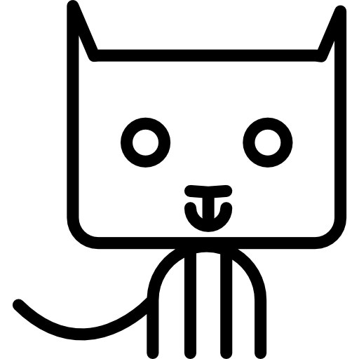 kot kreskówka siedzi zarys  ikona