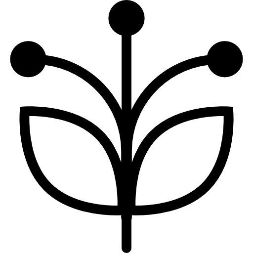 2枚の花びらと雌しべを持つ花のデザイン  icon
