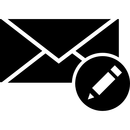 envelope com ferramenta de escrita  Ícone