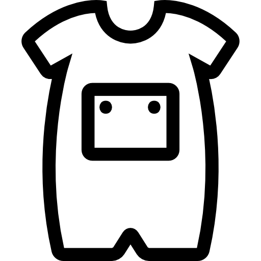 Baby onesie with front pocket outline  icon