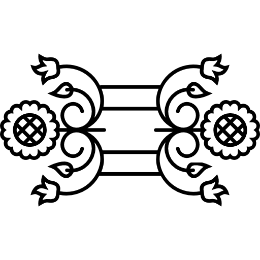 blumenspiegeleffektdesign mit blättern und ranken  icon