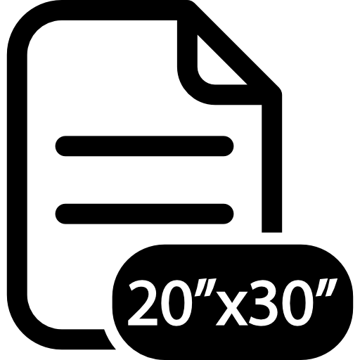 gevouwen papier afdrukformaat 20 bij 30 inch  icoon
