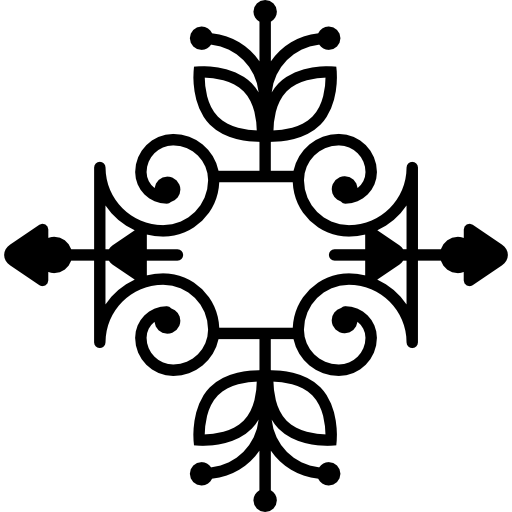 덩굴과 잎 개요와 꽃 디자인  icon
