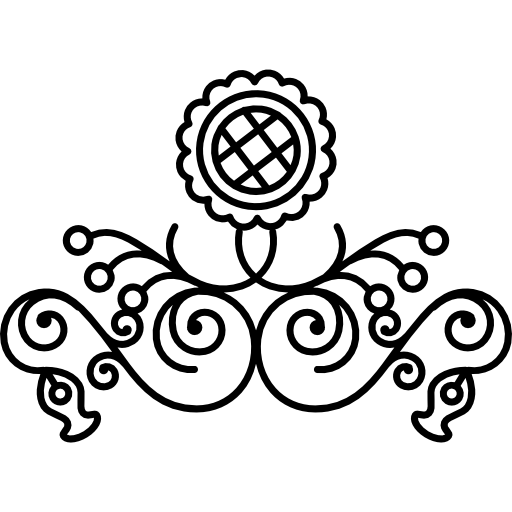 Flower design with multiple vines  icon