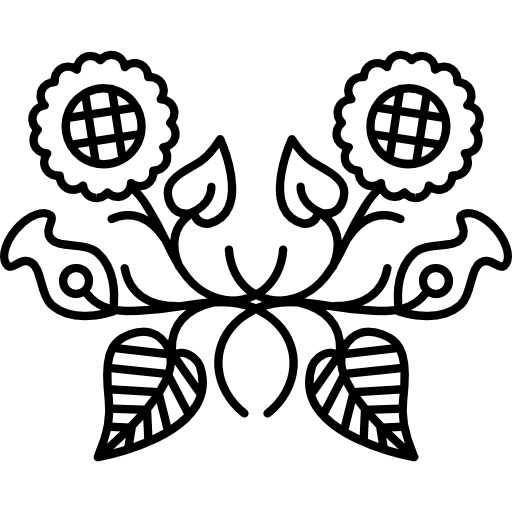 装飾用の花の対称デザイン  icon