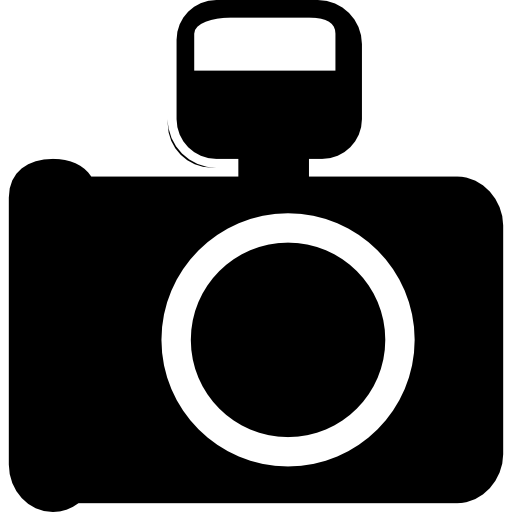 Photo camera with flash on top  icon