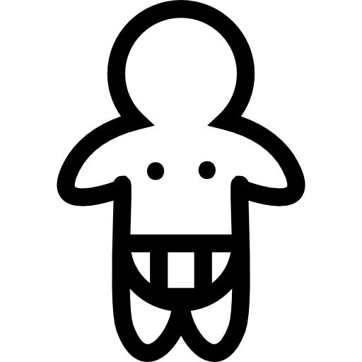 Baby wearing diaper only outline  icon