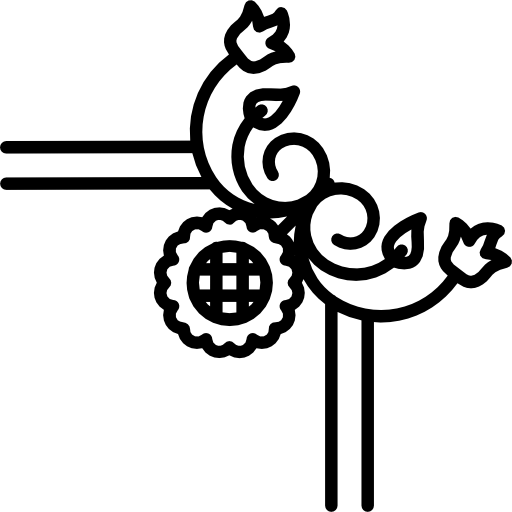 포도 나무와 해바라기 잎 변형 테두리  icon
