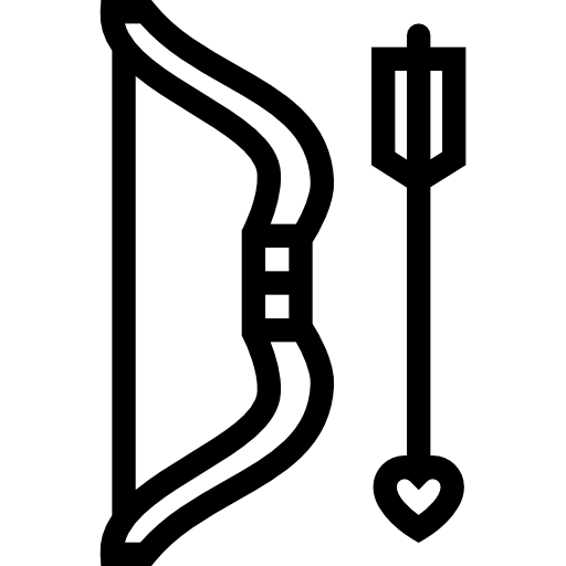 Bow and arrow Coloring Lineal icon