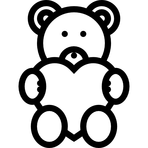oso de peluche Coloring Lineal icono