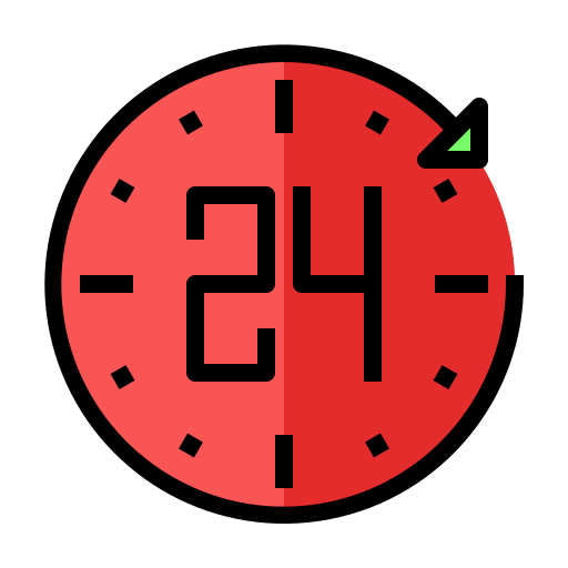 24 시간 영업 Generic Outline Color icon