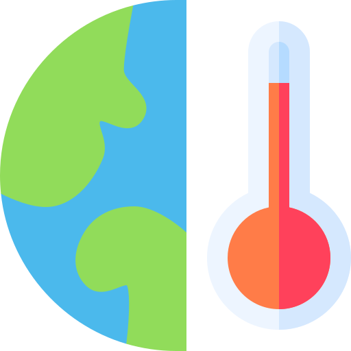 opwarming van de aarde Basic Straight Flat icoon
