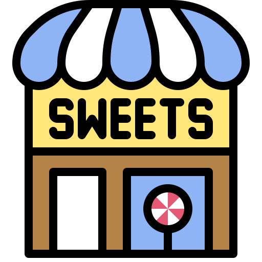 sklep ze słodyczami Generic Outline Color ikona