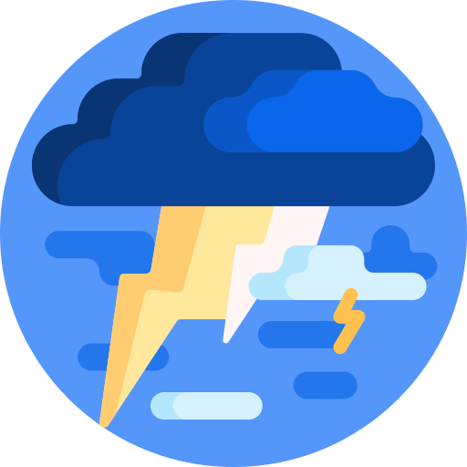 Thunderstorm Detailed Flat Circular Flat icon