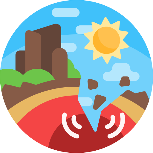 trzęsienie ziemi Detailed Flat Circular Flat ikona