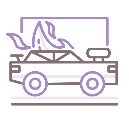 Car on fire Flaticons Lineal Color icon