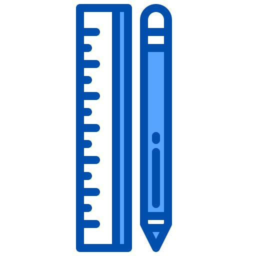 liniaal en potlood xnimrodx Blue icoon