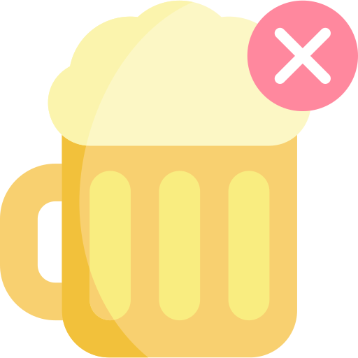 no alcohol Kawaii Flat icono