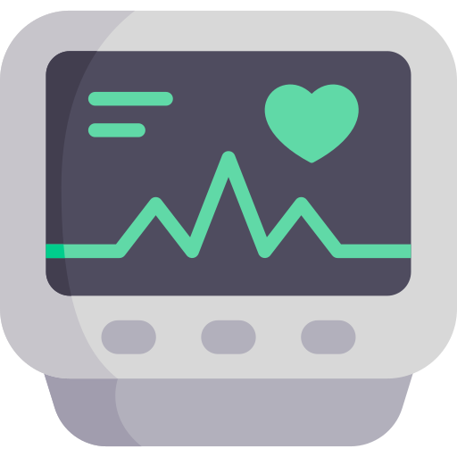 monitor de pulso cardiaco Kawaii Flat icono