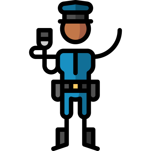 policier Puppet Characters Lineal Color Icône