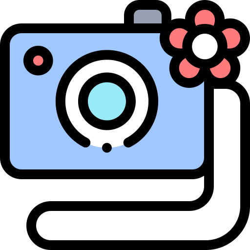 카메라 Detailed Rounded Lineal color icon