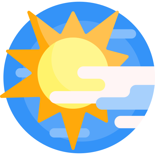 nubes y sol Detailed Flat Circular Flat icono