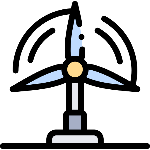 풍력 에너지 Detailed Rounded Lineal color icon