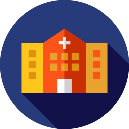Hospital Flat Circular Flat icon
