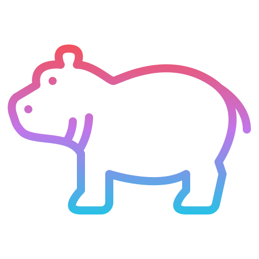 hippopotame Iconixar Gradient Icône