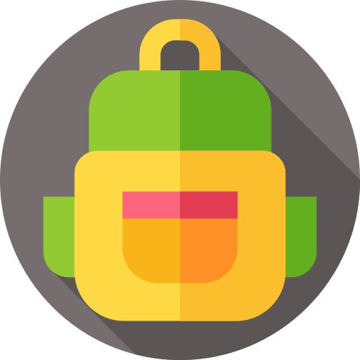 Backpack Flat Circular Flat icon